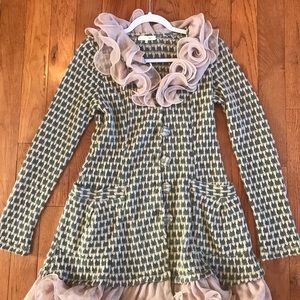 Cute ruffle jacket Ryu brand-size medium